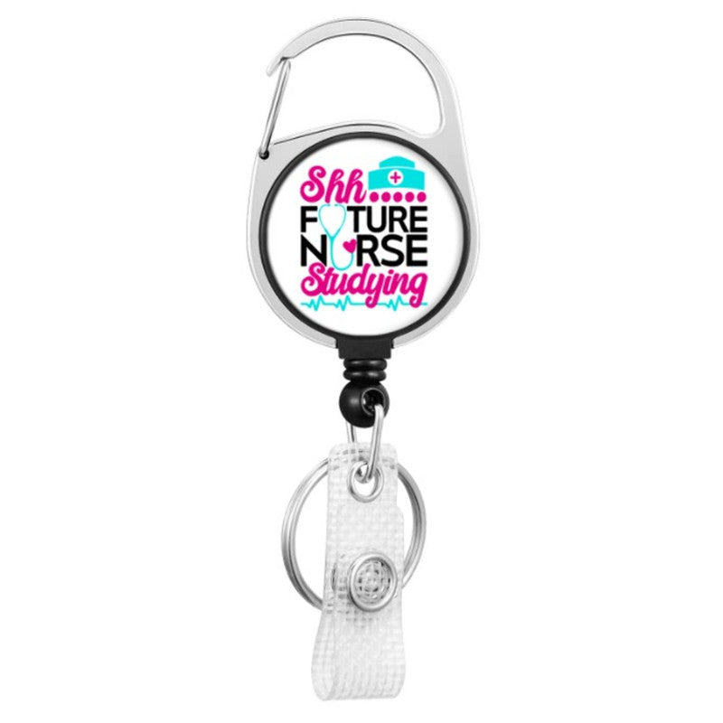 Wholesale Badge Reels ABS Doctor Nurse Carabiner Retractable Keychain